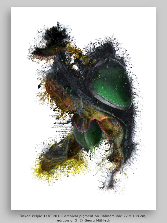 “inked kelpie 11b” 2018, archival pigment on Hahnemühle 77 x 108 cm, edition of 3 © Georg Mühleck
