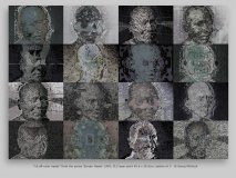 “16 off-color heads” from the series ‘Screen Heads’ 1993, CLC laser print 40.6 x 28.5cm, edition of 3   © Georg Mühleck