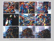 "Ink ribbon harvest" 1989, thermal print of video stills dealing with a mountain of 5000 images  ©  Georg Mühleck