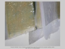 “Dreizehn Farbtiefen” 1981, Oil Pastel on varnished tissue, plastic film, aluminum foil, polyester wadding, eyelets 350 x 140 cm, 1/1 © Georg Mühleck