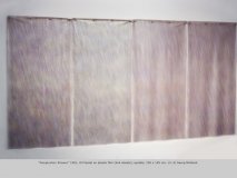 “Polyptychon Shower” 1981, Oil Pastel on plastic film (4x4 sheets), eyelets, 200 x 105 cm, 1/1 © Georg Mühleck