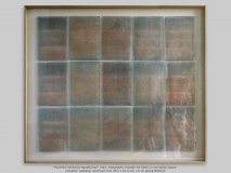 “Fünfzehn Fahlraum-Sandwiches” 1981, Copigraphy Transfer RX 6500 on varnished tissue, polyester wadding, aluminum foil, 95.5 x 82.5 cm, 1/1 © Georg Mühleck