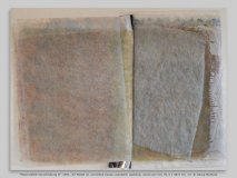 “Materialfeld-Verschiebung II” 1981, Oil Pastel on varnished tissue, polyester wadding, aluminum foil, 91.5 x 68.5 cm, 1/1 © Georg Mühleck