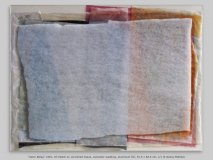 “Unter Belag” 1981, Oil Pastel on varnished tissue, polyester wadding, aluminum foil, 91.5 x 68.5 cm, 1/1 © Georg Mühleck