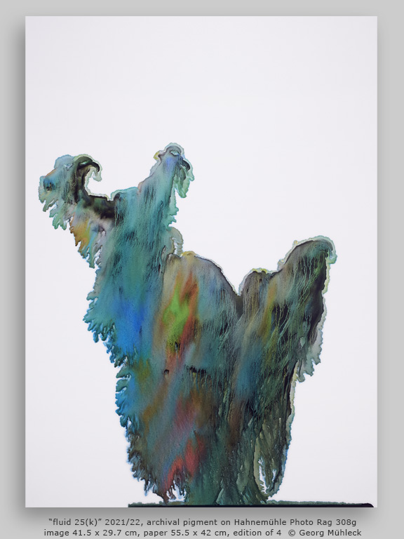 “fluid 25(k)” 2021/22, archival pigment on Hahnemühle Photo Rag 308g, image 41.5 x 29.7 cm, paper 55.5 x 42 cm, edition of 4 © Georg Mühleck