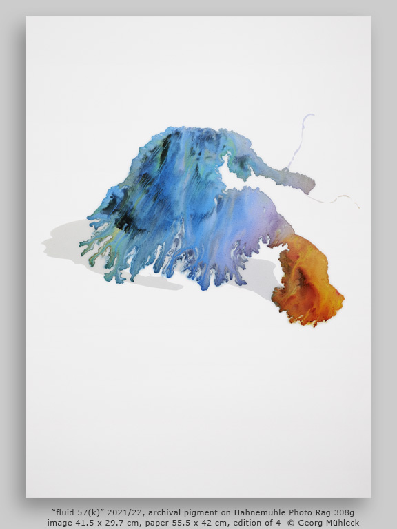 “fluid 57(k)” 2021/22, archival pigment on Hahnemühle Photo Rag 308g, image 41.5 x 29.7 cm, paper 55.5 x 42 cm, edition of 4 © Georg Mühleck