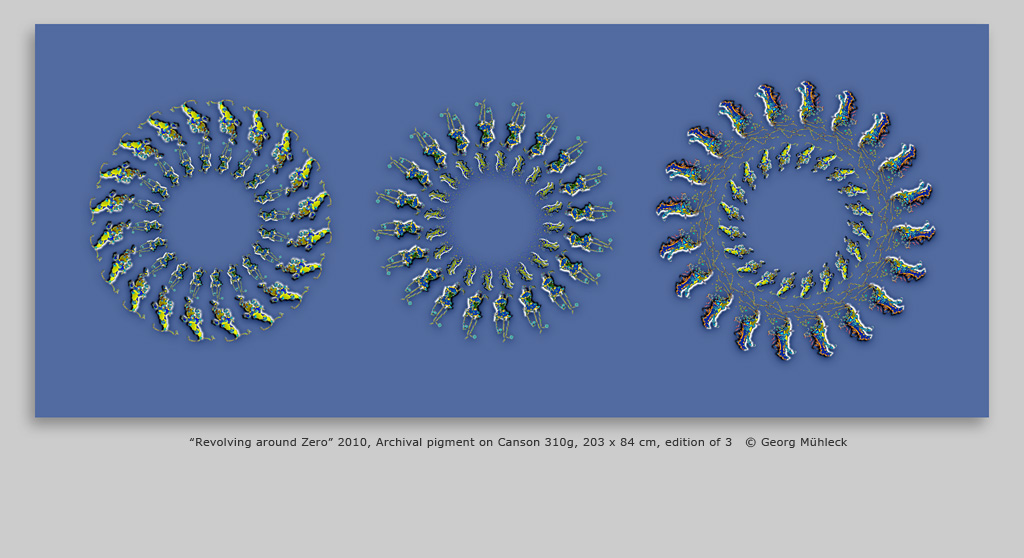 ÒRevolving around ZeroÓ 2010, Archival pigment on Canson 310g, 203 x 84 cm, edition of 3   © Georg Mhleck