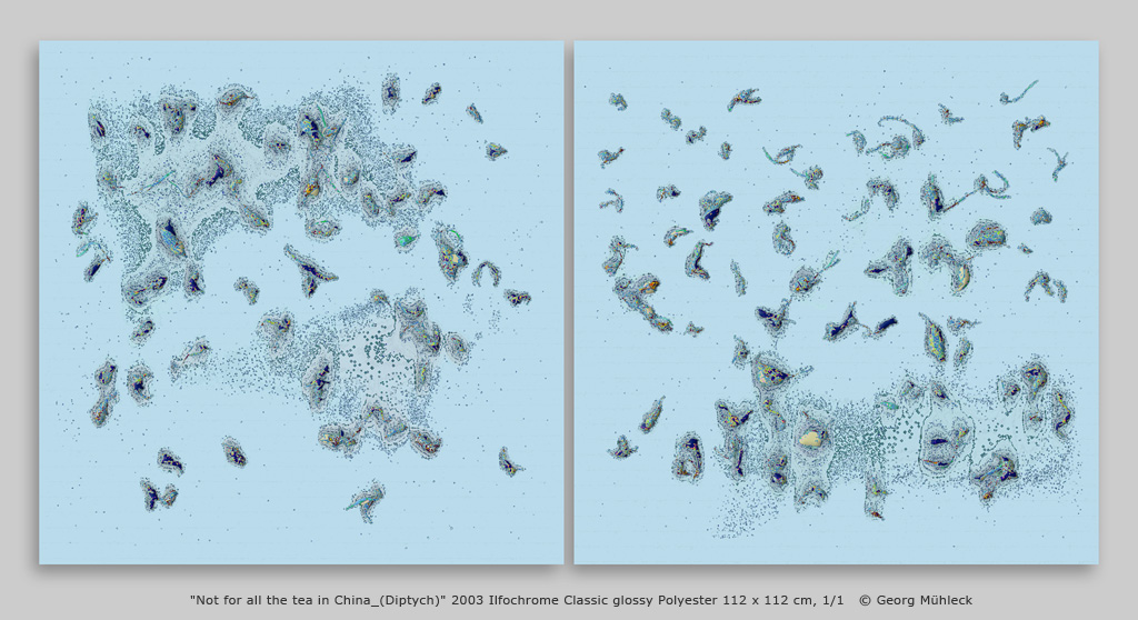 "Not for all the tea in China_(Diptych)" 2003 Ilfochrome Classic glossy Polyester 112 x 112 cm, 1/1   © Georg Mühleck