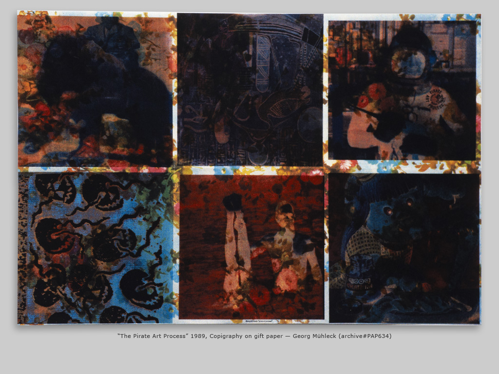 “The Pirate Art Process” 1989, Copigraphy on gift paper — Georg Mühleck (archive#PAP634)