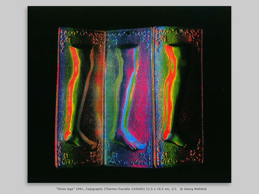 “three legs” 1991, Copigraphy (Thermo-Transfer CX5000) 22.5 x 19.5 cm, 1/1
