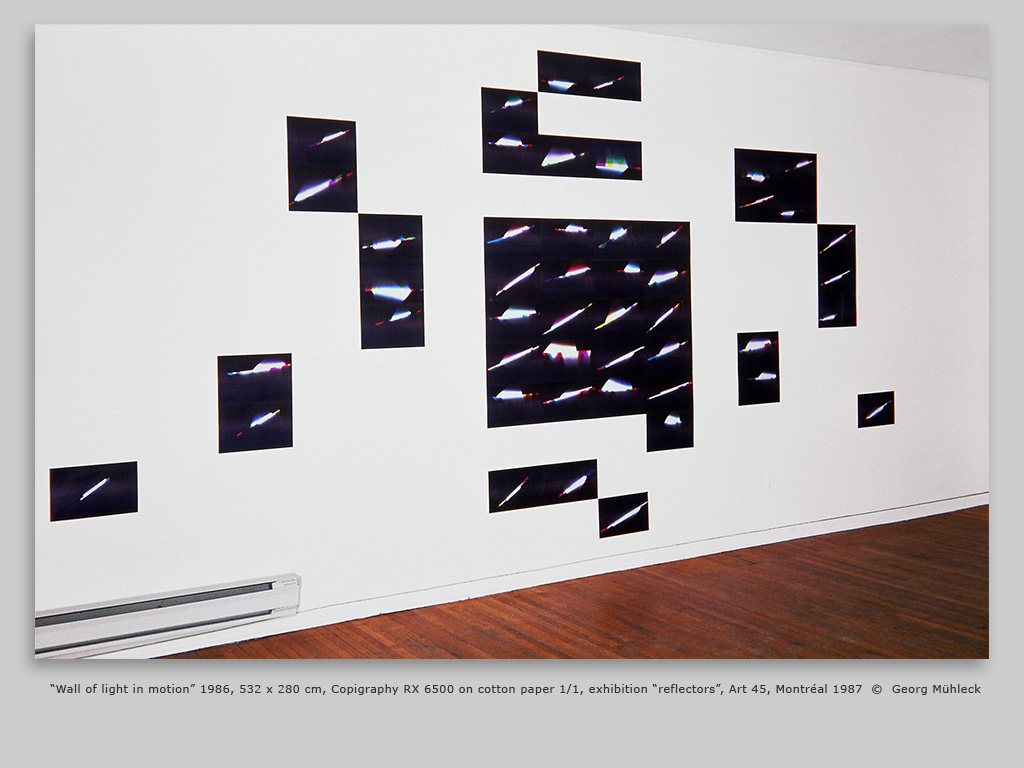 “Wall of light in motion” 1986, 532 x 280 cm