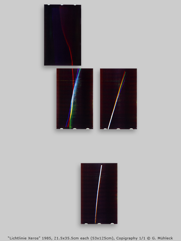 “Lichtlinie Xeros” 1985, four parts 21.5 x 35.5 cm each (53 x 125 cm)