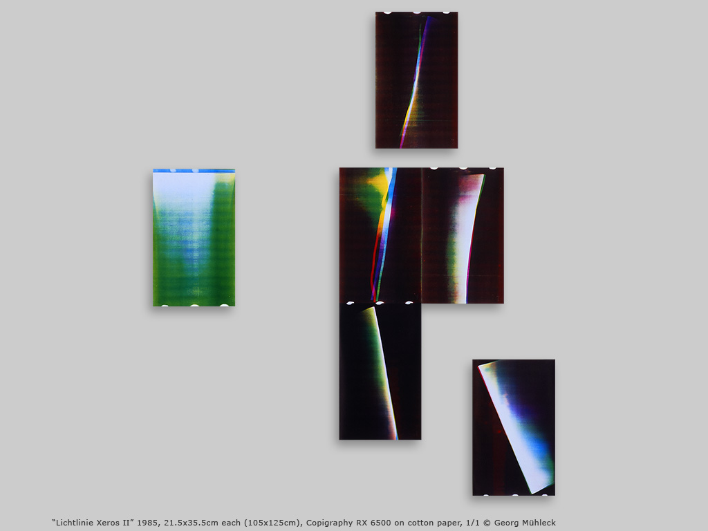 “Lichtlinie Xeros II” 1985, six parts 21.5 x 35.5 cm each (105 x 125 cm)