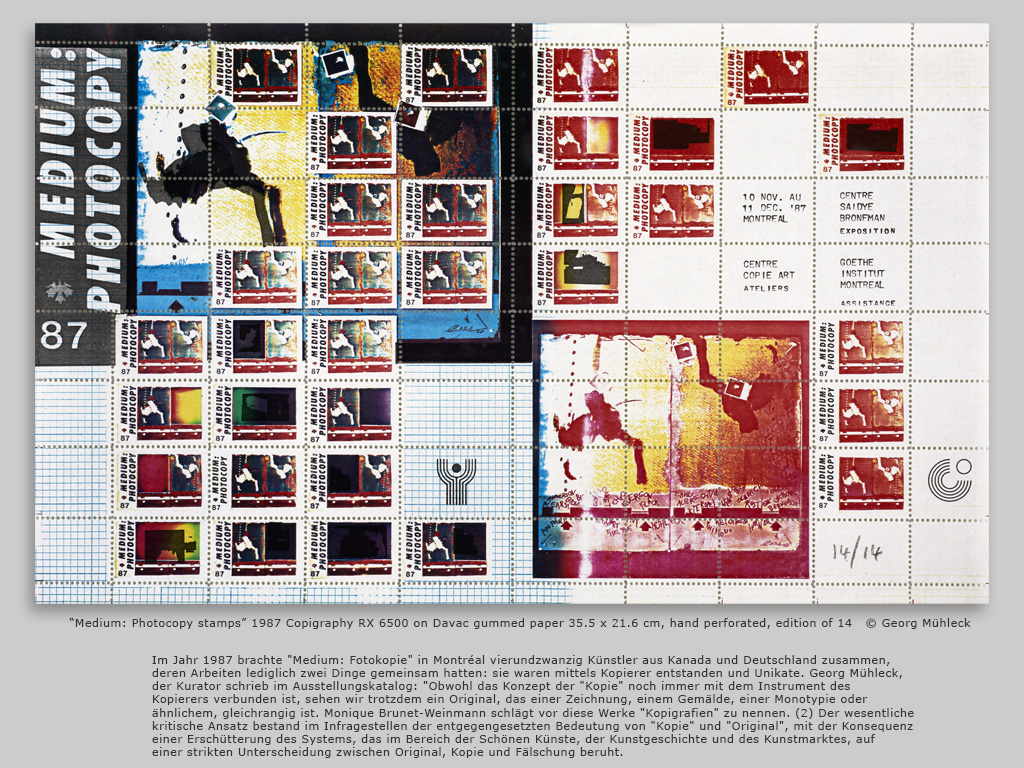 “Medium: Photocopy stamps” 1987