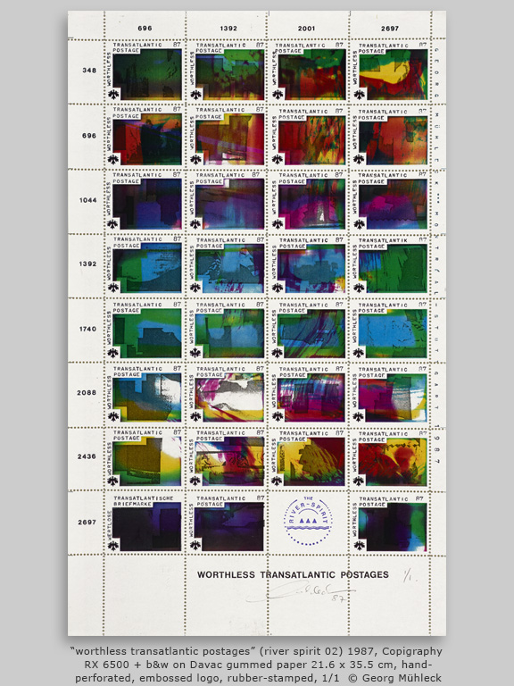 “worthless transatlantic postages” (river spirit 02) 1987