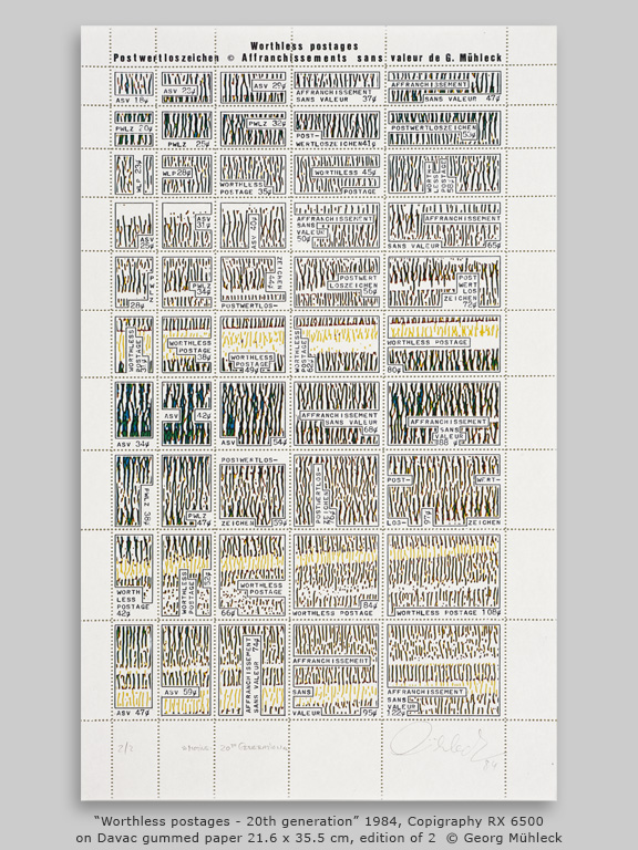 “Worthless postages - 20th generation” 1984