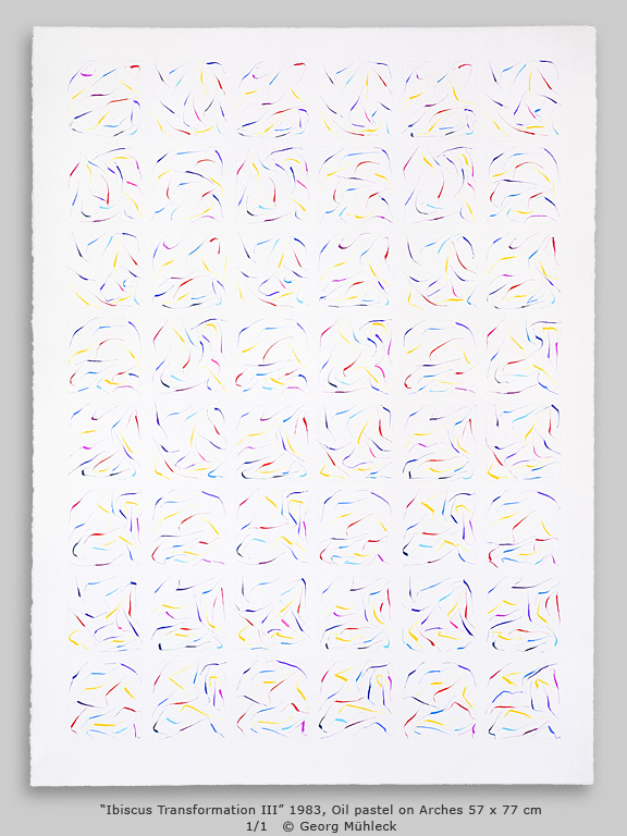 “Ibiscus Transformation III” 1983, Oil pastel 57 x 77 cm 1/1   © Georg Mühleck