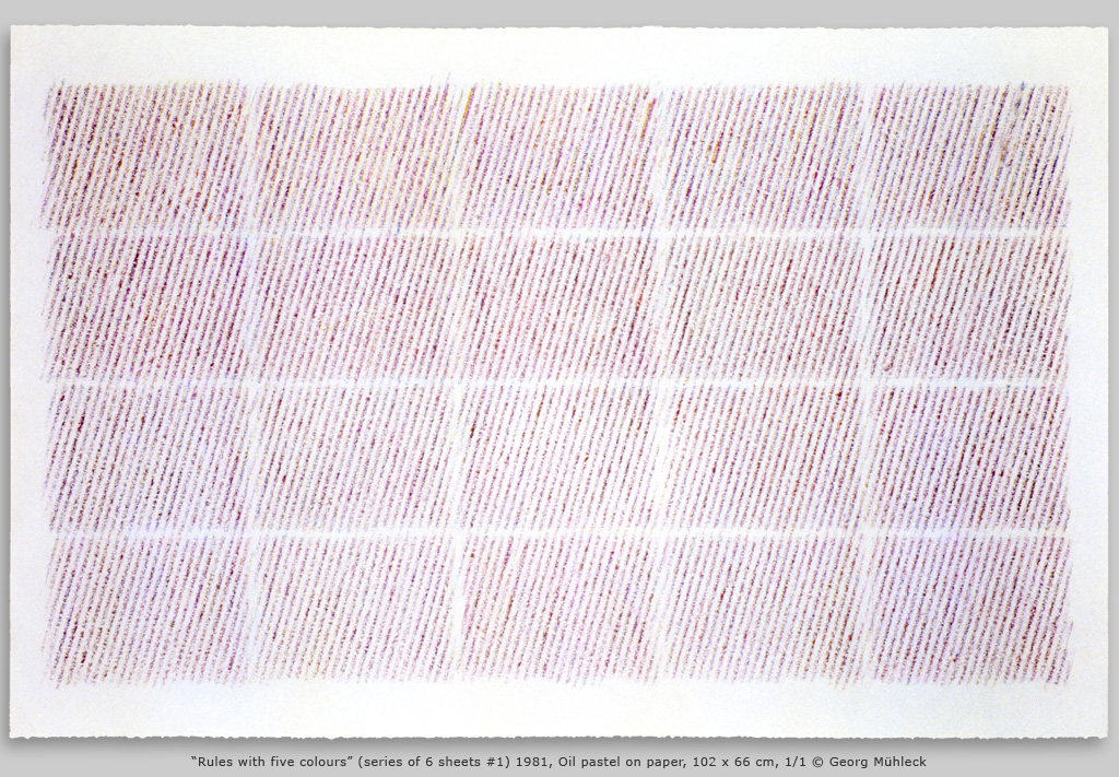 “Rules with five colours” (series of 6 sheets #1) 1981