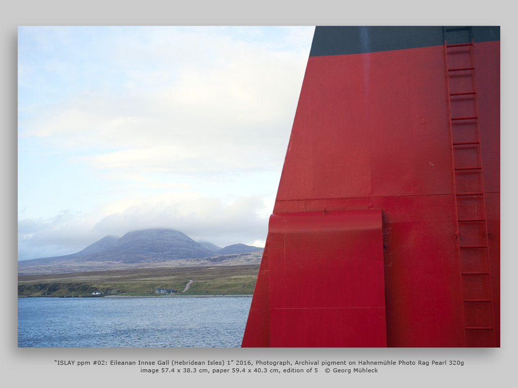 “ISLAY ppm #02: Eileanan Innse Gall (Hebridean Isles) 1” 2016, Photograph, Archival pigment on Hahnemühle Photo Rag Pearl 320gimage 57.4 x 38.3 cm, paper 59.4 x 40.3 cm, edition of 5   © Georg Mühleck